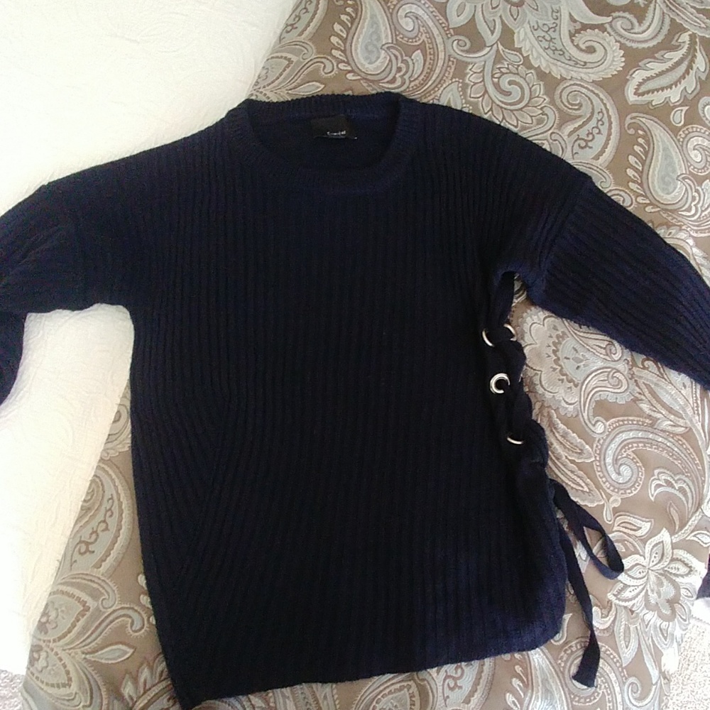 Navy ribbed Sweater - Picture 4 of 4